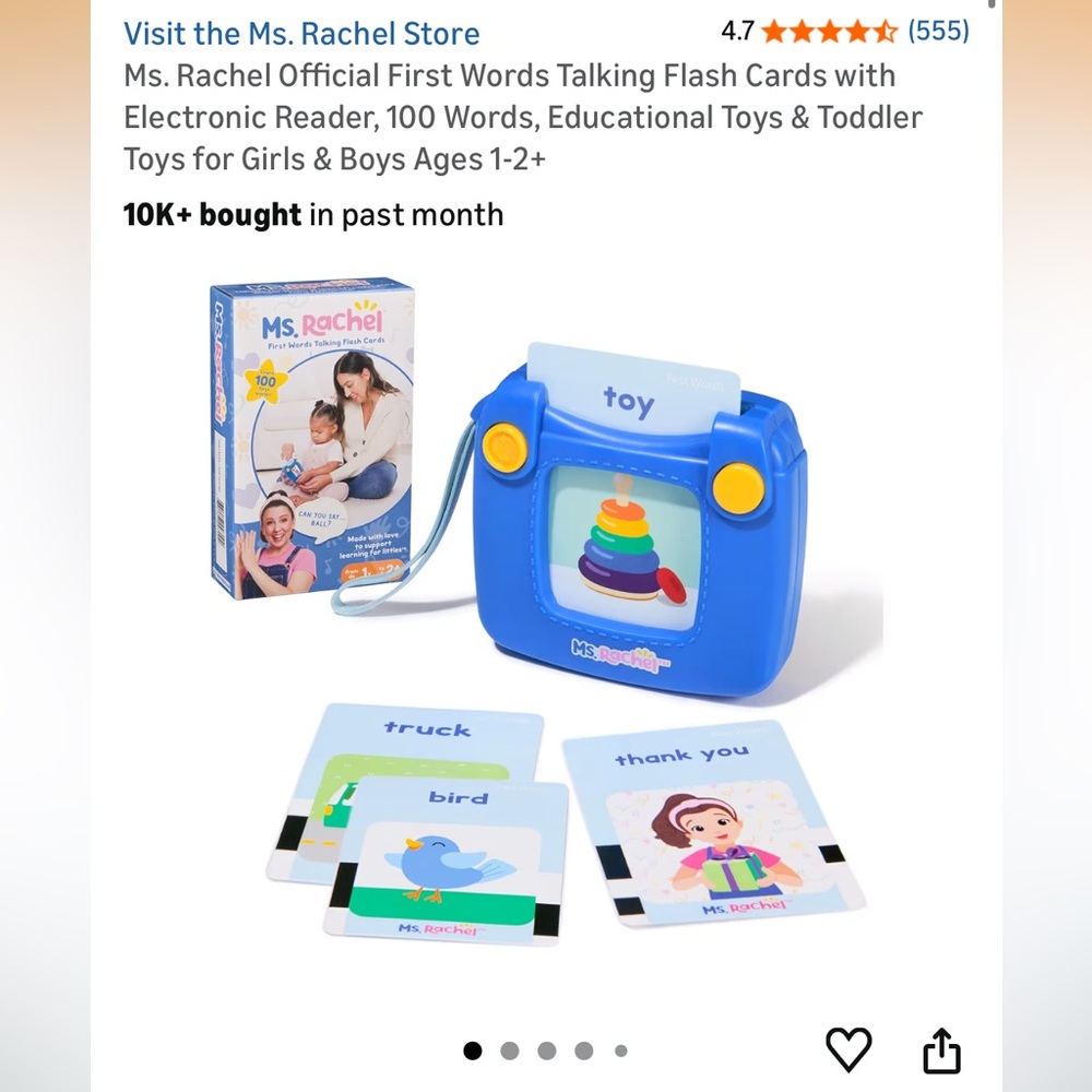 Ms. Rachel First Words Talking Flash Cards NWT